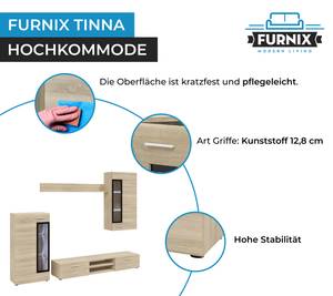 FURNIX Ensemble meubles TINNA avec LED Imitation chêne de Sonoma