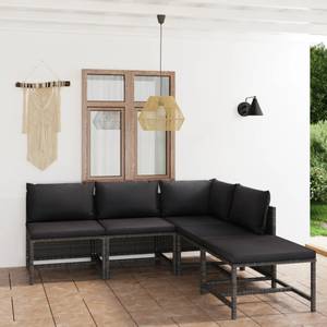 Garten-Lounge-Set (5-teilig) 3009676-9 Grau - Metall - Polyrattan - 60 x 60 x 60 cm