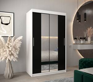 ARMOIRE À PORTES COULISSANTES TOKYO 1 Noir - Blanc - Largeur : 120 cm