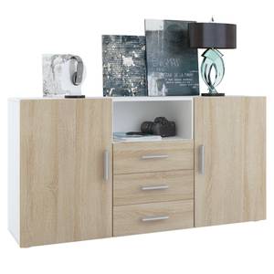 Sideboard Skadu Eiche Sägerau Dekor - Weiß