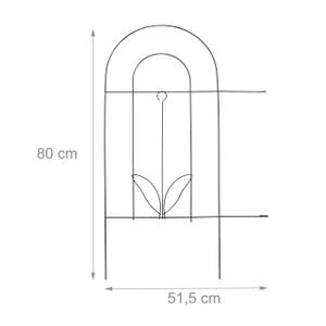 5-tlg. Beetzaun aus Metall Schwarz - Metall - 245 x 80 x 1 cm