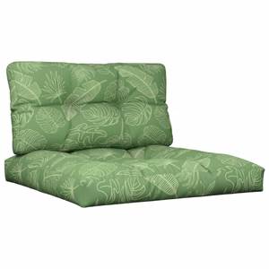 Palettensofa-Kissen (2er Set) 3005164-4 Dunkelgrün - Weiß - 80 x 80 cm