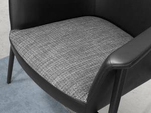 Fauteuil en tissu et simili cuir noire Noir - Cuir synthétique - Textile - 80 x 79 x 72 cm