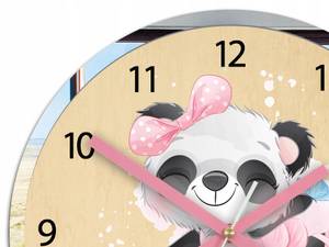 Wanduhr Panda Ballerina Braun - Holzwerkstoff - 30 x 30 x 4 cm