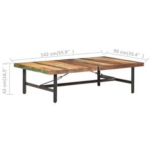 Couchtisch BERTHA Ablagetisch Braun Braun - Massivholz - 142 x 42 x 90 cm