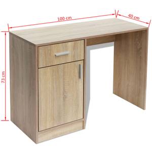 Schreibtisch Braun - Metall - Massivholz - 100 x 73 x 100 cm