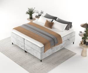 Premium Boxspringbett Theo Hellgrau - Breite: 122 cm