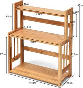 3-stufiges Gewürzregal Braun - Bambus - 18 x 50 x 42 cm