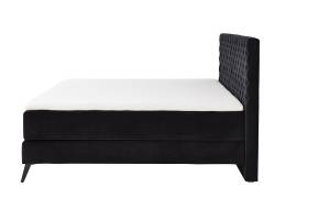 Boxspringbett SINDAR Bett Stoff Schwarz - Breite: 162 cm - Schwarz