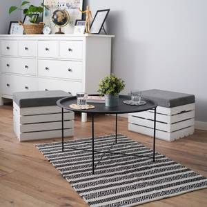 Sitzhocker mit Stauraum WHITE  2er Set Grau