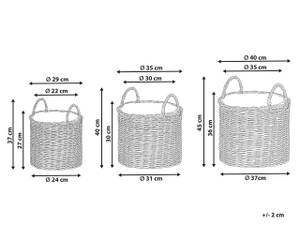 Outdoor Blumentopf NIKITI 3-tlg Braun - Grau - Polyrattan - 40 x 45 x 40 cm