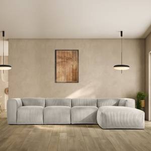 Ecksofa BUFFO 6-Sitzer Creme - Breite: 377 cm - Armlehne beidseitig montierbar - Ecke davorstehend rechts - Ottomane davorstehend rechts