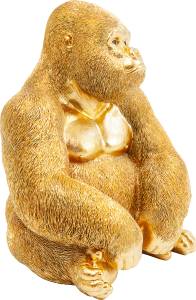 Deko Figur Monkey Gorilla Side Gold - Kunststoff - Stein - 30 x 39 x 28 cm