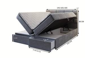 Boxspringbett ARINOS Braun - Breite: 140 cm