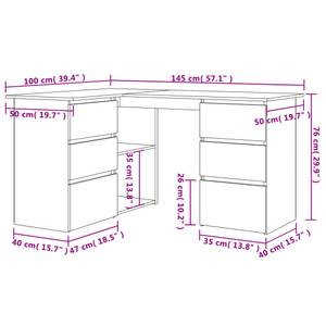 Bureau d'angle 3001905 Gris lumineux