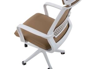 Chaise de bureau LEADER Marron - Blanc - Textile