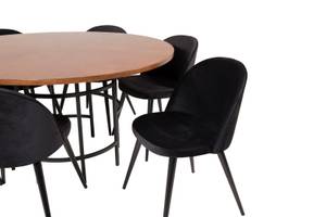 Essgruppe Copenhagen (7-teilig) Braun - Massivholz - 140 x 74 x 140 cm