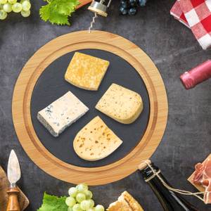 Plateau à fromage cloche Noir - Marron - Bambou - Matière plastique - Pierre - 25 x 13 x 25 cm