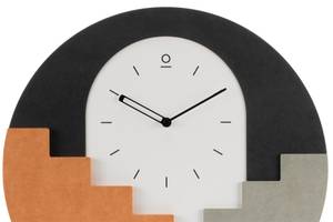 Horloge murale design THE STAIRWELL. Noir - Blanc - Bois manufacturé - 48 x 48 x 1 cm