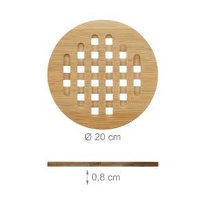 Dessous de plat ronds bambou lot de 4 Marron - Bambou - 20 x 1 x 20 cm
