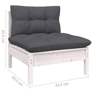 12-tlg. Garten-Lounge-Set mit Kissen Weiß