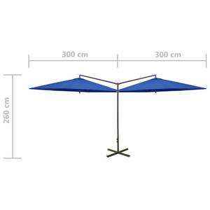 Parasol d'extérieur 3008735 Bleu - Métal - Textile - 290 x 260 x 600 cm