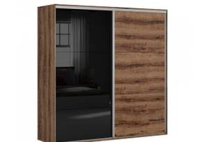 Kleiderschrank Jara Braun - Holzwerkstoff - 220 x 210 x 60 cm