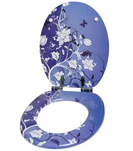 WC-Sitz mit Absenkautomatik Blumenzauber Violett - Holzwerkstoff - 38 x 6 x 47 cm