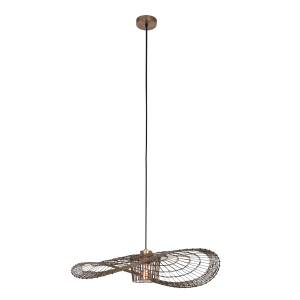 Pendelleuchte Chapeau Braun - Metall - 34 x 140 x 34 cm