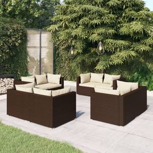 Salon de jardin (lot de 8) 3013631-8 Marron - Crème - Blanc