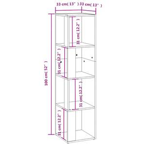 Eckregal 3008344 Dunkelbraun - Höhe: 132 cm