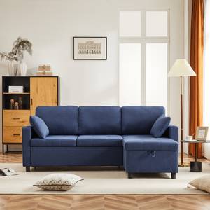 Ecksofa Mercury Ⅷ Blau - Holzwerkstoff - Metall - Textil - Holzart/Dekor - Holz teilmassiv - 141 x 87 x 212 cm