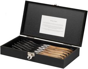 Steakgabel Laguiole 6er Set Braun - Holzwerkstoff - Holz teilmassiv - 3 x 2 x 1 cm