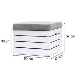 Coffre-Siège en Bois WHITE  lot de 2 Gris lumineux