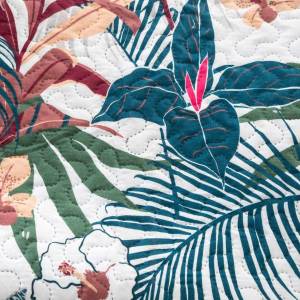 Bettüberwurf JUNGLE Blau - Textil - 37 x 7 x 44 cm