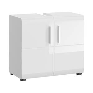 Waschbeckenunterschrank Weiß Hochglanz Weiß - Holzwerkstoff - 60 x 54 x 32 cm