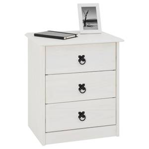 Table de chevet RESIDENCIA Blanc - Bois massif - 48 x 57 x 37 cm