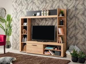 TV Wand BALTIMORE Grau - Holzwerkstoff - 33 x 157 x 172 cm