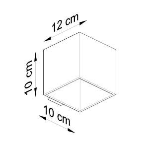 Wandleuchte Quad Grau - Metall - Stein - 12 x 10 x 10 cm