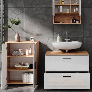 Badmöbel Set Irma 40541 Braun - Weiß - Holzwerkstoff - 80 x 58 x 41 cm