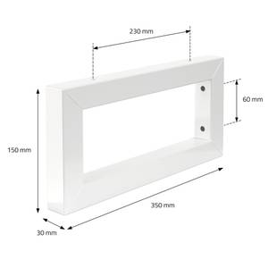 Wandkonsole 2er Set 350x150mm Weiß Weiß - Metall - 3 x 15 x 35 cm