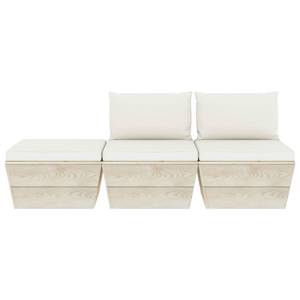 Mobilier de jardin (lot de 3) 3016490-4 Blanc - Bois manufacturé - Bois/Imitation - 60 x 30 x 60 cm