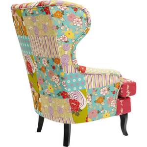 Fauteuil Wing Patchwork Tissu rouge