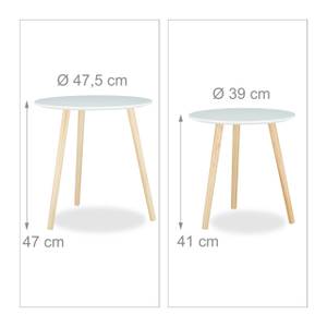 Table d’appoint lot de 2 gigognes Marron - Blanc - Bois manufacturé - 48 x 47 x 48 cm