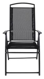 Chaise de jardin GarlosSet de 4 Noir - Métal - Textile - 61 x 105 x 56 cm