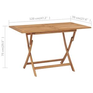 Table de salle à manger Marron - Bois massif - Bois/Imitation - 70 x 75 x 120 cm