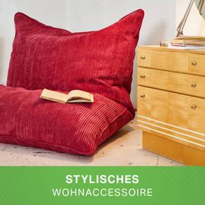 XXL Sitzsack "Square" aus Cord – 370 L Rot