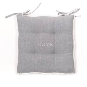 Sitzkissen Capucine Charme Grau - Textil - 40 x 1 x 40 cm