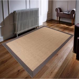 Teppich wohnzimmer aus Naturjute WEAVE Beige - Schwarz - 160 x 230 cm