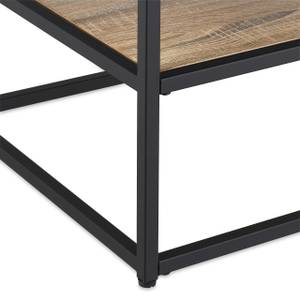 Schwarzer Couchtisch mit Glasplatte Schwarz - Braun - Holzwerkstoff - Glas - Metall - 90 x 42 x 50 cm